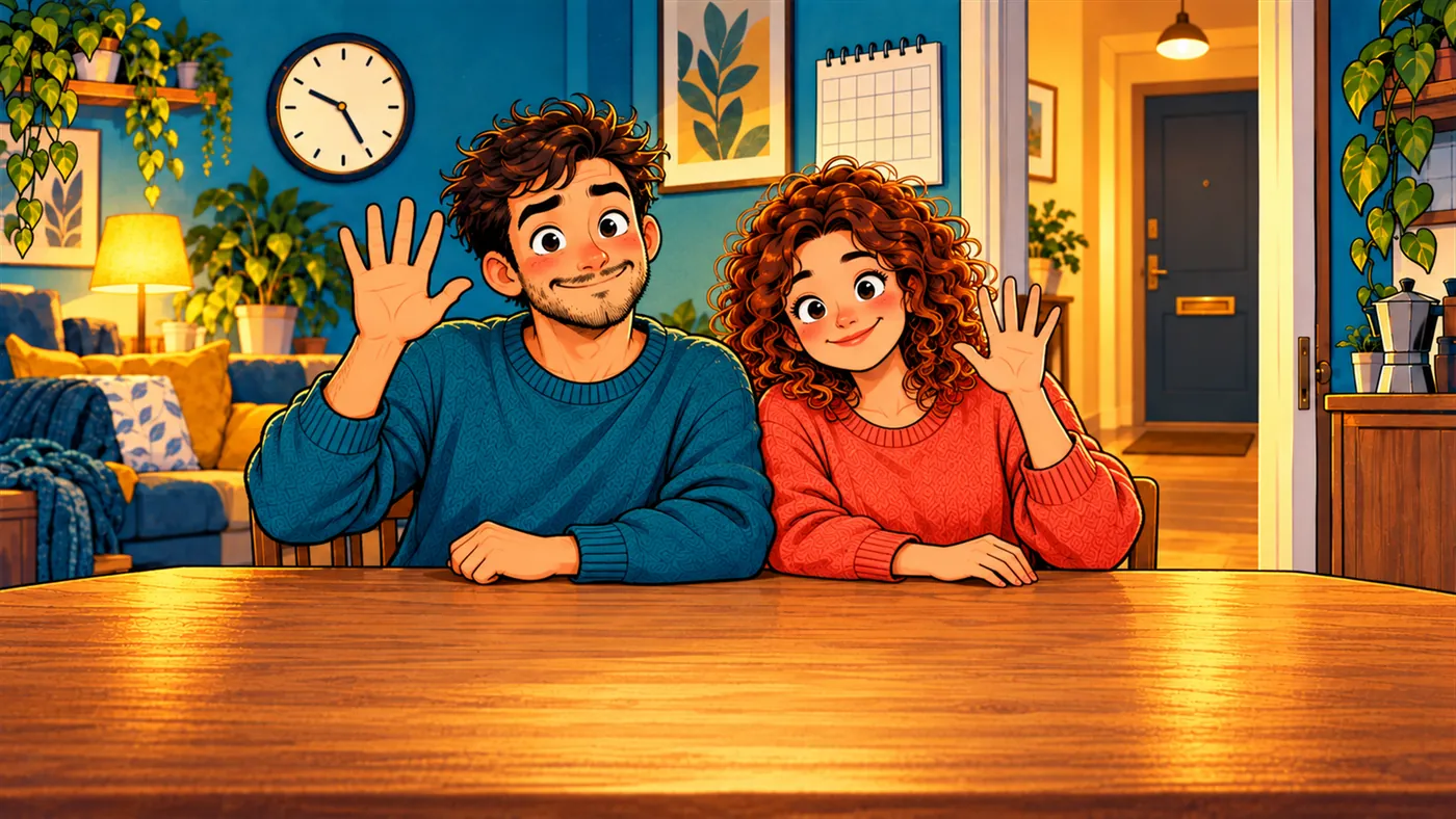 Ben und Mia winken freundlich in die Kamera
